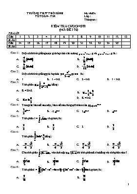 Kiểm tra chương III - Đại số 11
